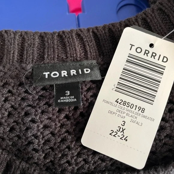 Black Cold Shoulder Sweater - Picture 4 of 6